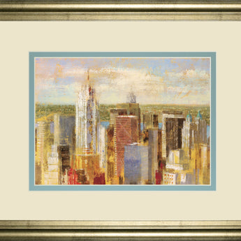 Cityscape Il By Longo - Framed Print Wall Art - Beige