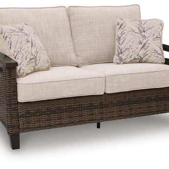Monterey Point - Loveseat con cojín - Marrón oscuro