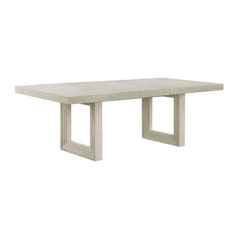 Avalanche - Mesa de comedor rectangular con hoja de 45 cm - Blanco antiguo