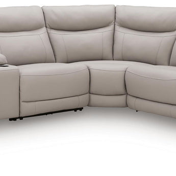 Gravier - 6-Piece Power Reclining Sectional With Storage Console - Gray