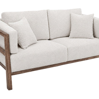 Roots - Wooden Frame Upholstered Loveseat - Talawa / Beige