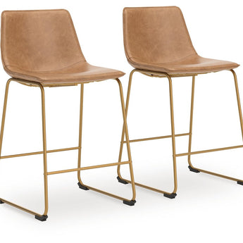 Ciabori - Tall Upholstered Barstool (Set of 2) - Toast / Gold