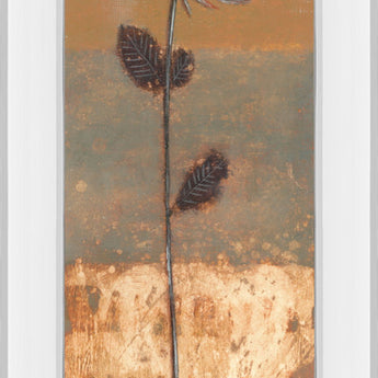 Solitary Flower Il By Norman Wyatt - Mirror Framed Print Wall Artt - Light Brown