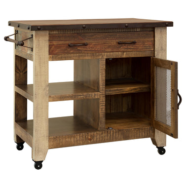 Antique Kitchen Island With 1 Drawer Multicolor - alternate view