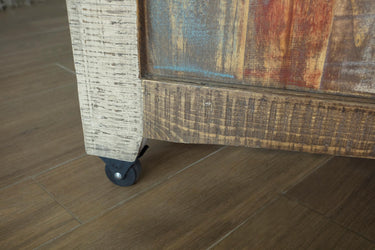 Antique 2 Drawers Kitchen Island Multicolor - detail