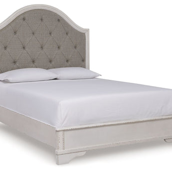 Blendon - Queen Upholstered Panel Bed - Rustic Brown