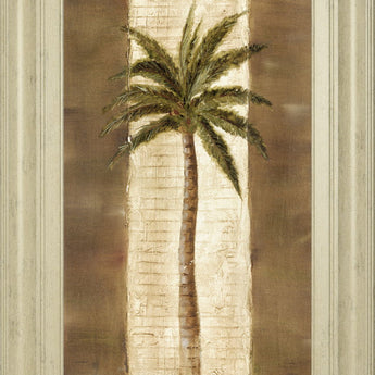Scroll Palm Il By Carol Robinson - Framed Print Wall Art - Beige