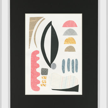 Mixed Shapes II By Courtney Prahl Mirrored Frame - Black