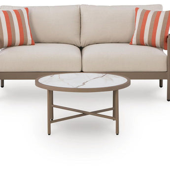 Bluff Trail - Loveseat, Lounge Chairs, Tables Set (Set of 5) - Beige