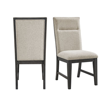 Axel - Silla de comedor de tela (juego de 2) - Gris claro/Espresso