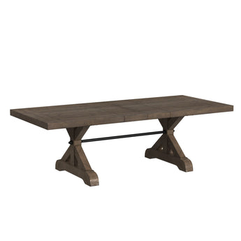 Yellowstone - Mesa de comedor con hojas de 5 x 30 cm - Gris