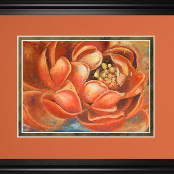 Red Lotus I By Patricia Pinto - Framed Print Wall Art - Red