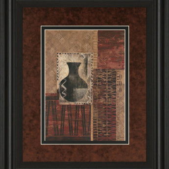 Artifact Revival I By Maria Donovan - Framed Print Wall Art - Dark Red