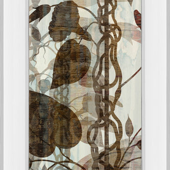 Climbers III By James Burghardt - Mirror Framed Print Wall Art - Dark Brown