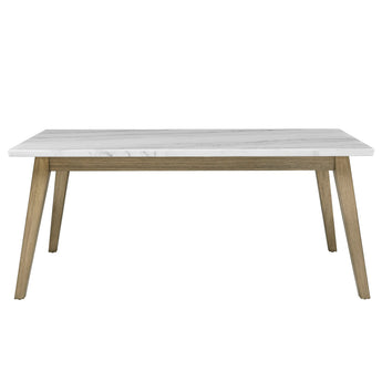Vida - Marble Top Dining Table - White / Light Brown