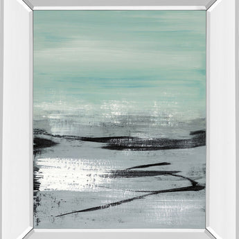Beach Il By Heather Mcalpine - Mirror Framed Print Wall Art - Light Blue