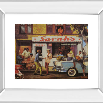 Sarah's - Mirror Framed Print Wall Art - Purple