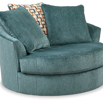 Laylabrook - Oversized Swivel Accent Chair - Teal