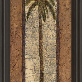 Global View II By Charlene Olson - Framed Print Wall Art - Dark Brown
