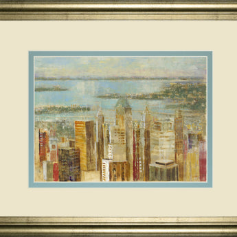 Cityscape By Longo - Framed Print Wall Art - Beige