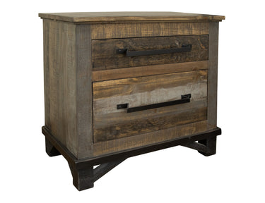 Loft 2 Drawer Nightstand Two Tone Gray / Brown - Accent Nightstands at Quality Home Furniture Mesquite
