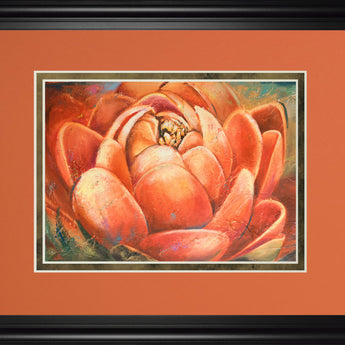 Red Lotus Il By Patricia Pinto - Framed Print Wall Art - Red