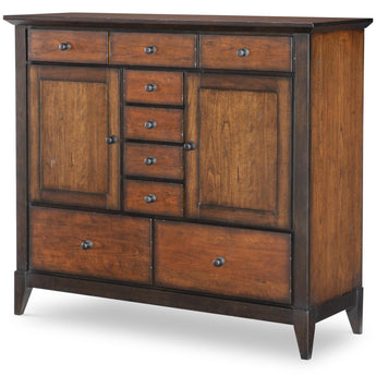 Fenmore - Door Drawer Chest - Mocha And Distressed Cherry