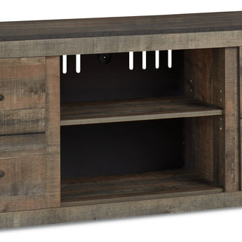 Trinell - TV Stand w/Fireplace Option - 60" x 14.8" x 24.33" - Brown Dark