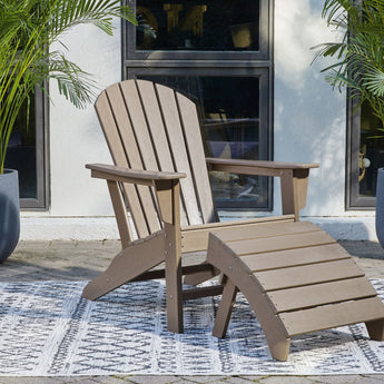 Sundown Treasure - 2 Pc. - Adirondack Chair And Ottoman - Driftwood