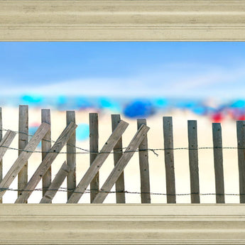 Beachscape Il By James Mcloughlin - Framed Print Wall Art - Light Blue
