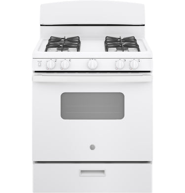 GE 30" Freestanding Gas Range, White - JGBS10DEMWW