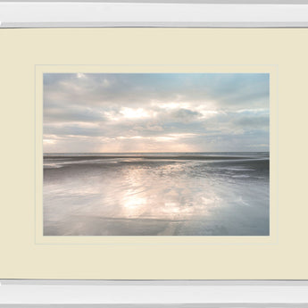 Silver Sands By Assaf Frank - Mirror Framed Print Wall Art - Beige