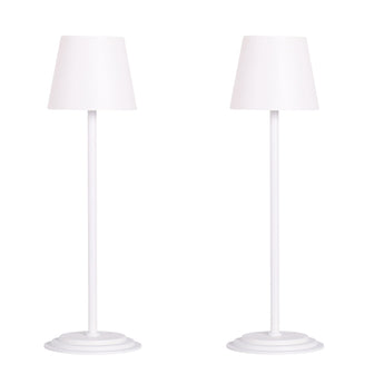 "Eclipse Aura II" Rechargeable LED Metal Accent Lamp (Set of 2) - White