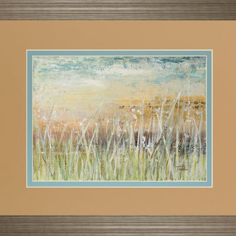 Muted Grass By Patricia Pinto - Framed Print Wall Art - Light Brown