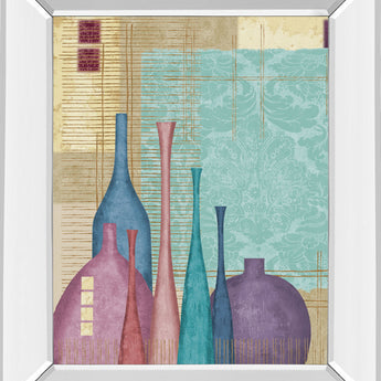 Raku I By Linda Wood - Mirror Framed Print Wall Art - Purple