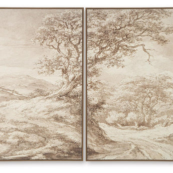 Stormish - Wall Art Set (Set of 2) - Beige / Brown