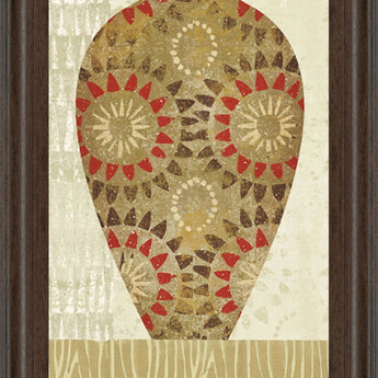Spice Stripe Vessels Panel III By Wild Apple Portfolio - Framed Print Wall Art - Beige