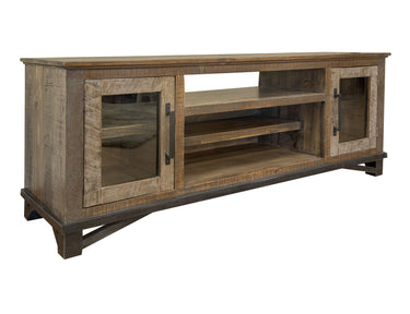 Loft TV Stand / Wall Unit Two Tone Gray / Brown - detail