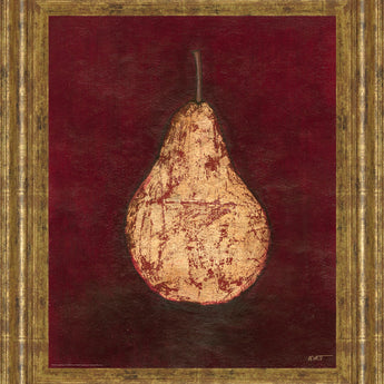 Pear By Norman Wyatt, Jr. - Framed Print Wall Art - Dark Red