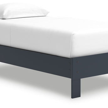Simmenfort - Twin Platform Bed - Navy Blue