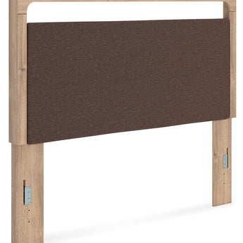 Kinlanni - Queen Upholstered Panel Headboard - Tan / Brown