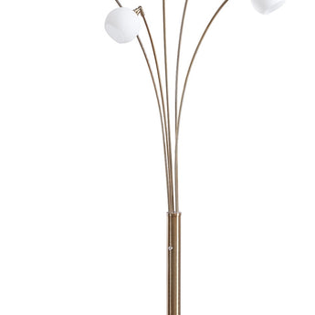 Taliya - Metal Arc Lamp - Champagne / White