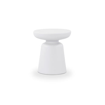 Ruth - Outdoor Side Table - White / Light Brown