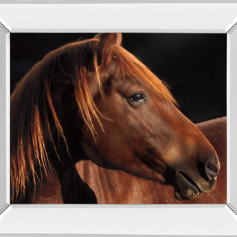 Pretty Girl By Caro - Mirror Framed Photo Print Wall Art - Dark Brown