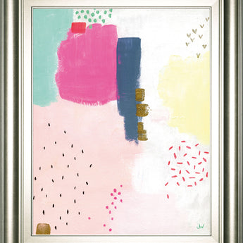 Dots And Colours-Speckle By Joelle Wehkamp - Framed Print Wall Art - Pink