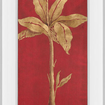 Palm Pizzazz I By Angela Ferrante - Mirror Framed Print Wall Art - Red
