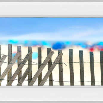 Beachscape Il By James Mcloughlin - Mirror Framed Print Wall Art - Light Blue
