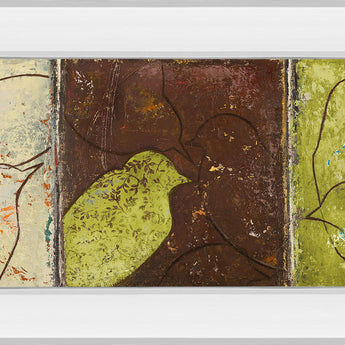 Lovely Birds Il By Patricia Pinto - Mirror Framed Print Wall Art - Dark Brown