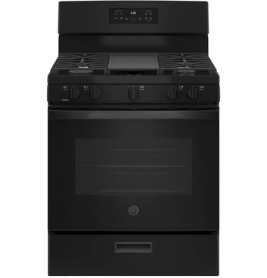 GE 30" Freestanding Gas Range, Black - JGBS66DEKBB