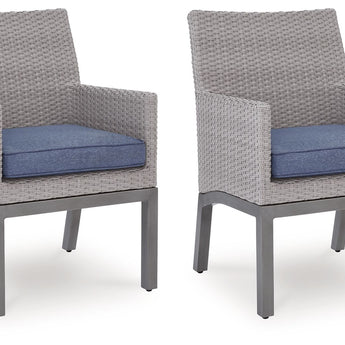 Half Moon Beach - Sillón con cojín (juego de 2) - Azul/Gris